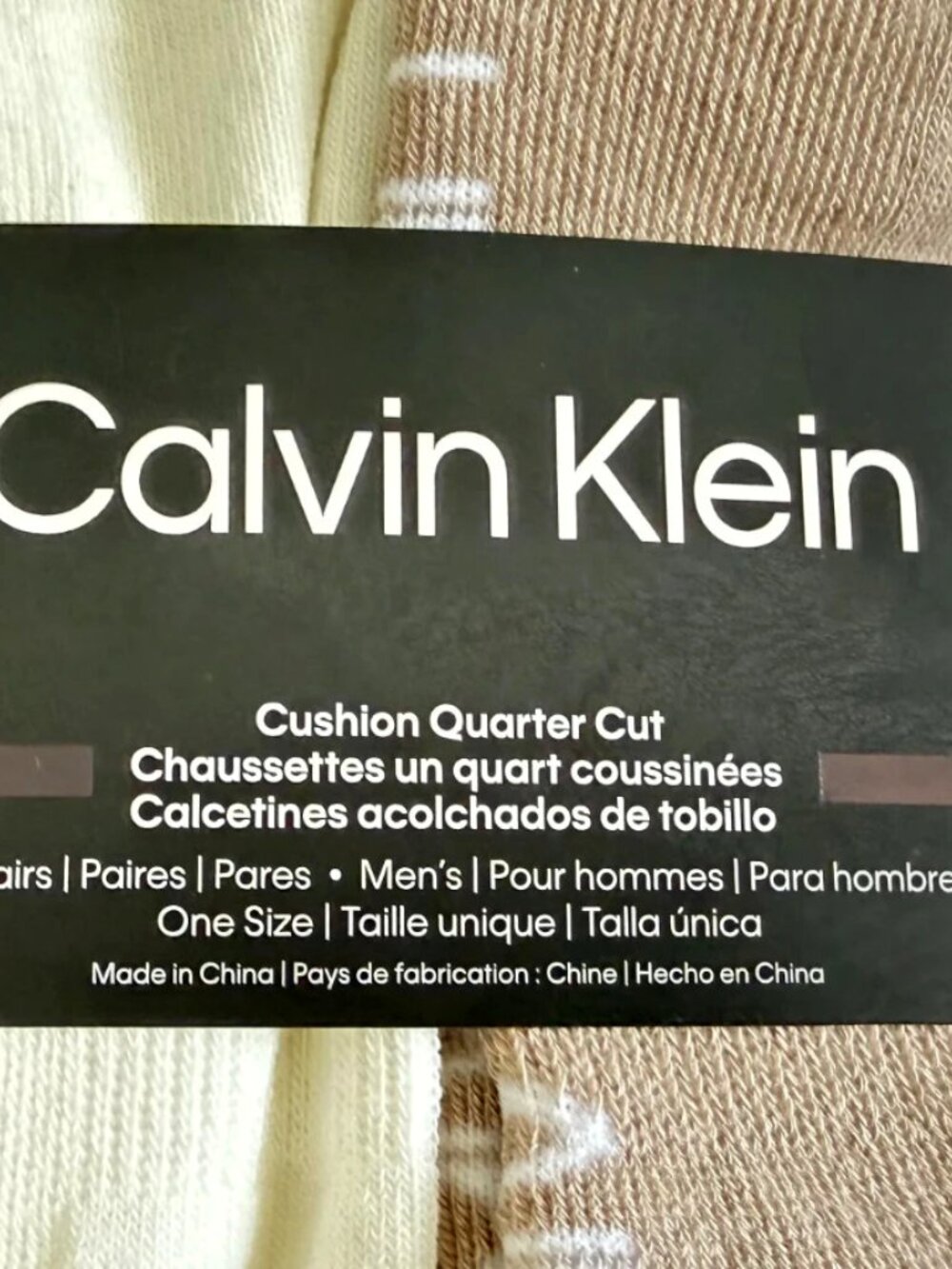 Calvin Klein Men's Cushion Quarter Cut Socks 6 Pair Pack Assorted White Beige NW - Picture 5 of 7